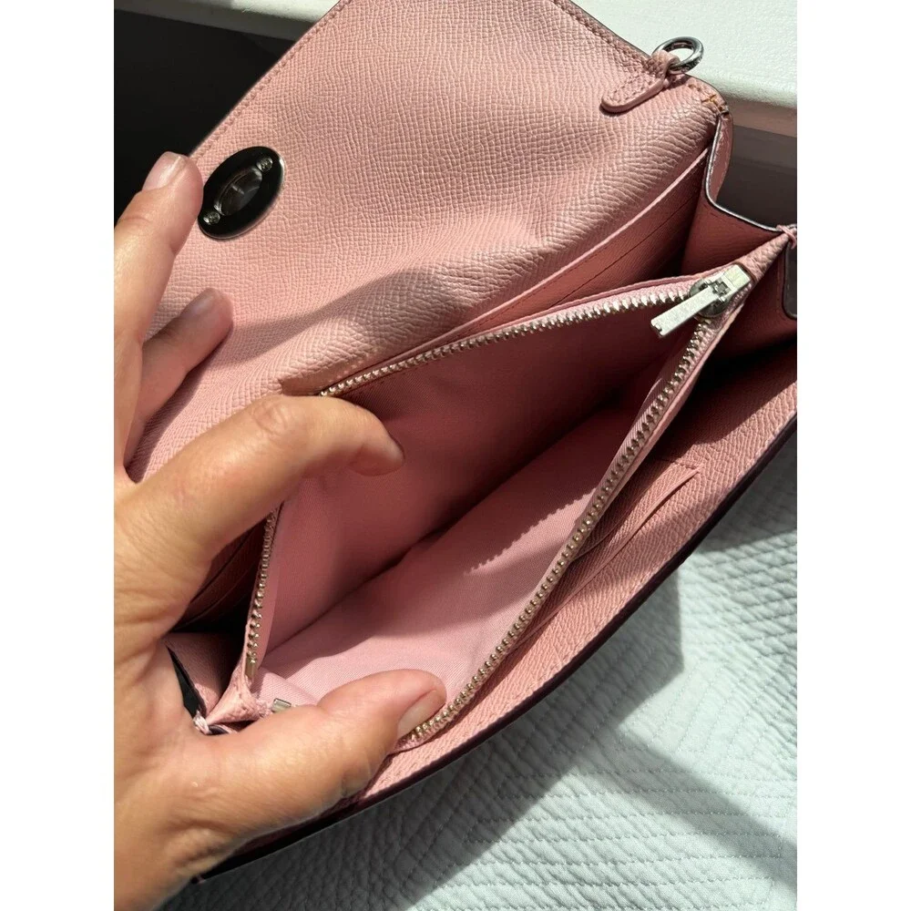 Coach F21696 Light Pink Crossbody Clutch Purse - No Chain!